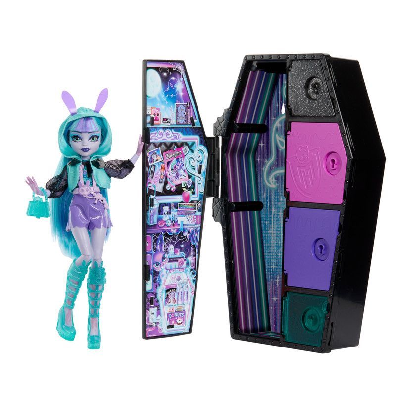 MONSTER HIGH - Muñeca Monster High Skulltimates Secrets Sustos Neón Twyla