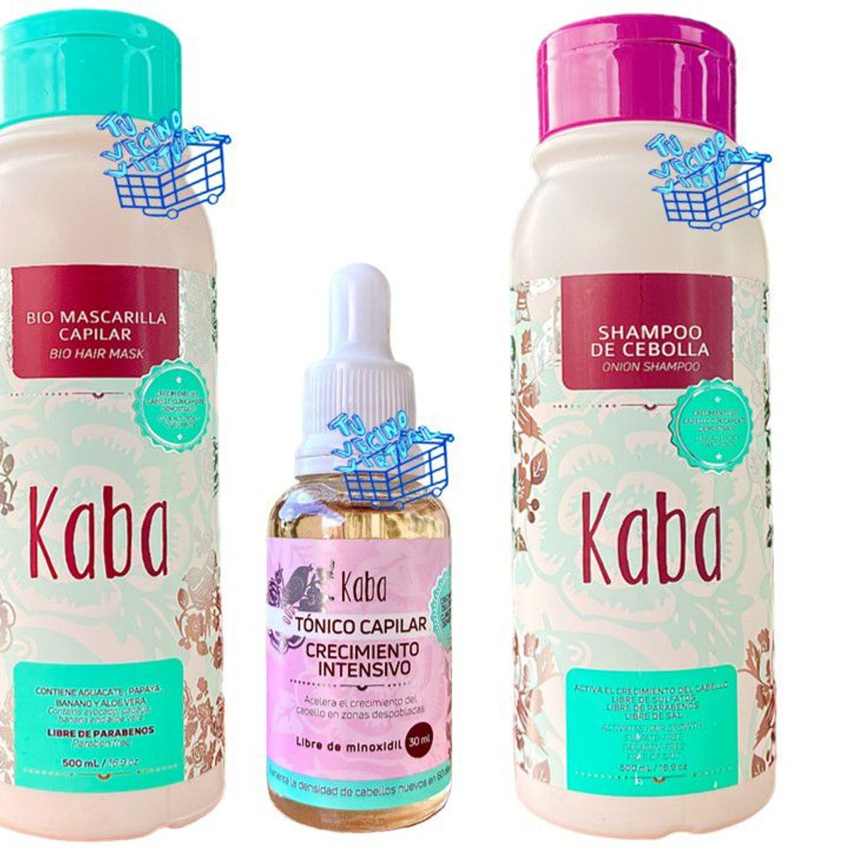 KABA - Shampoo Kaba + Biomascarilla kaba  +  Tonico Capilar Kaba