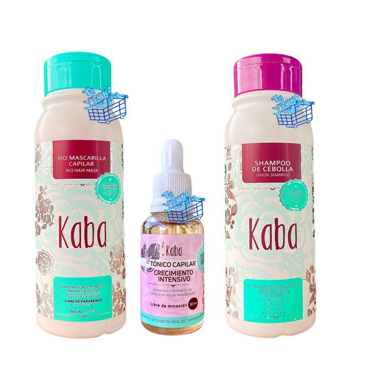 KABA - Shampoo Kaba + Biomascarilla kaba  +  Tonico Capilar Kaba