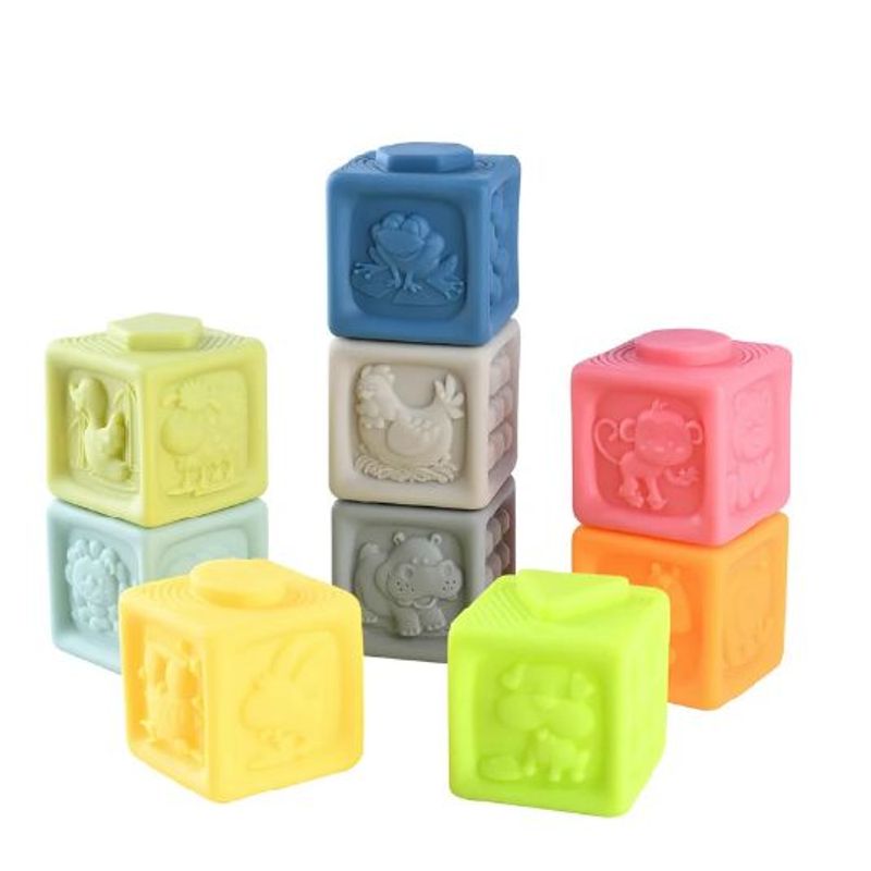 SPARK - Set x9 Cubos Suaves Actividad Sensorial Para Bebe
