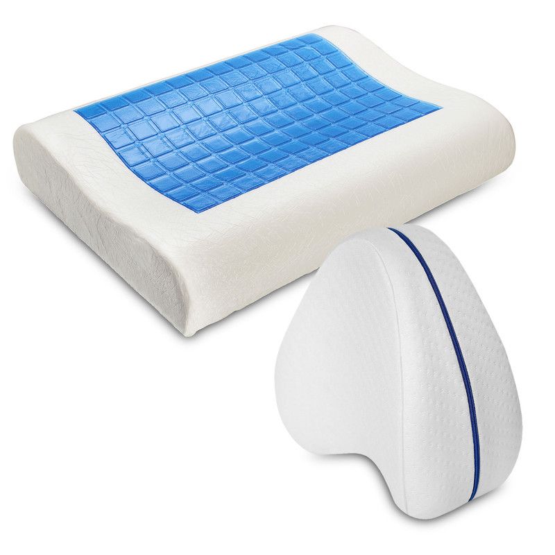ENERGY PLUS - Set X2 Almohada con gel + Almohada ortopédica apoyo piernas