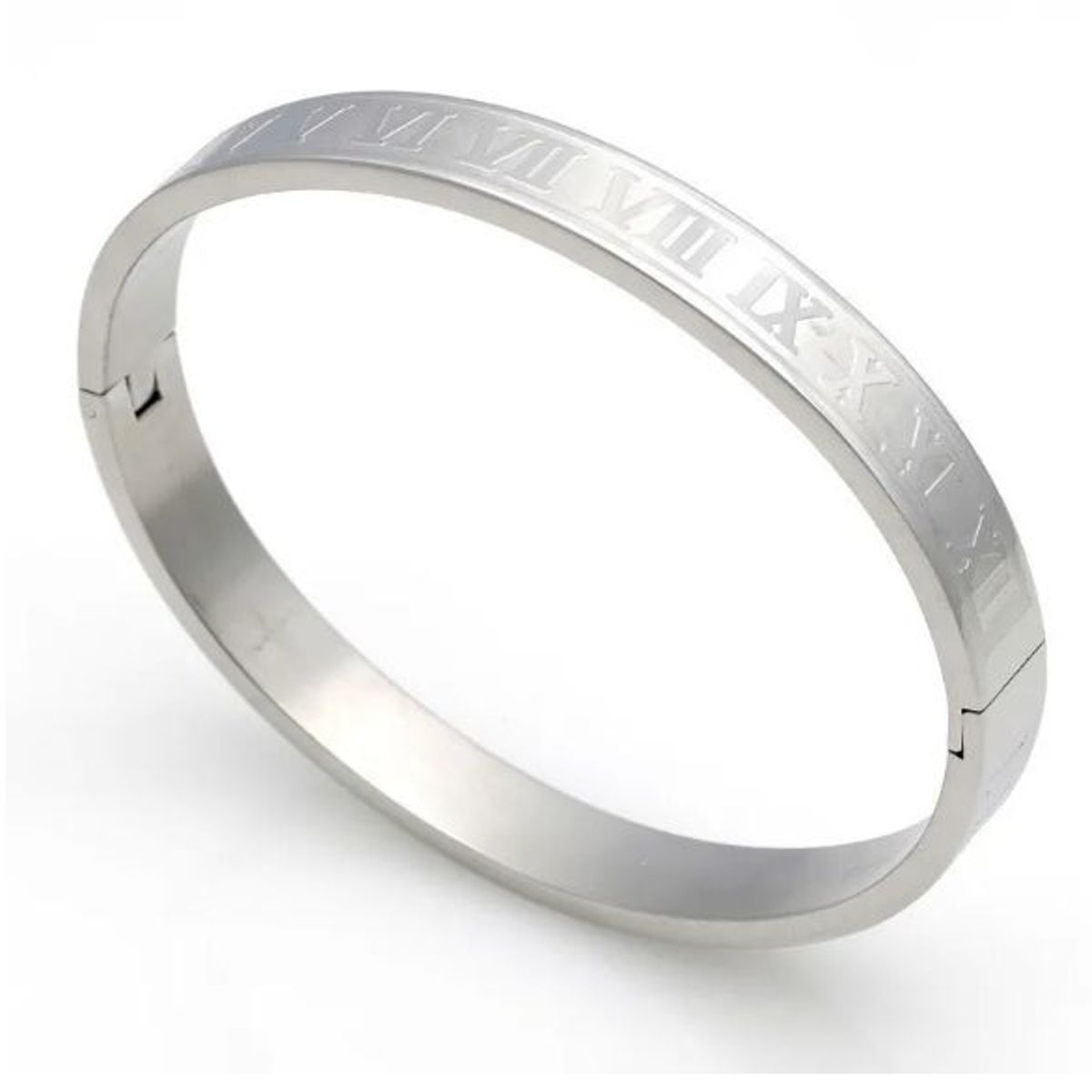 CLOCK - BRAZALETE PLATEADO ROMANO - BRA-40