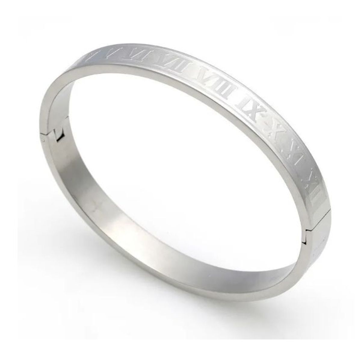 CLOCK - BRAZALETE PLATEADO ROMANO - BRA-40