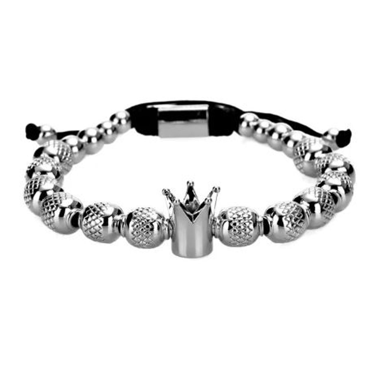 CLOCK - BRAZALETE PLATEADO REY - BRA-42