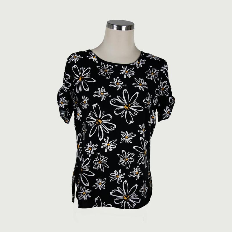 L Y H - Blusa Para Mujer Manga Corta Negro Marca L&H