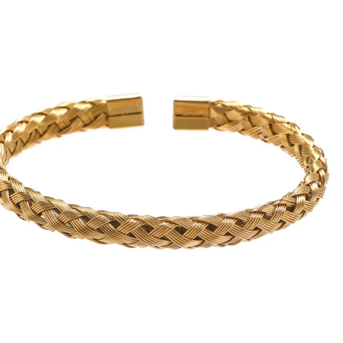 CLOCK - BRAZALETE TRENZADO CASUAL GOLD  BRA-38