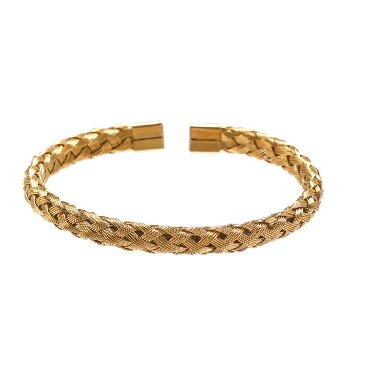 CLOCK - BRAZALETE TRENZADO CASUAL GOLD  BRA-38