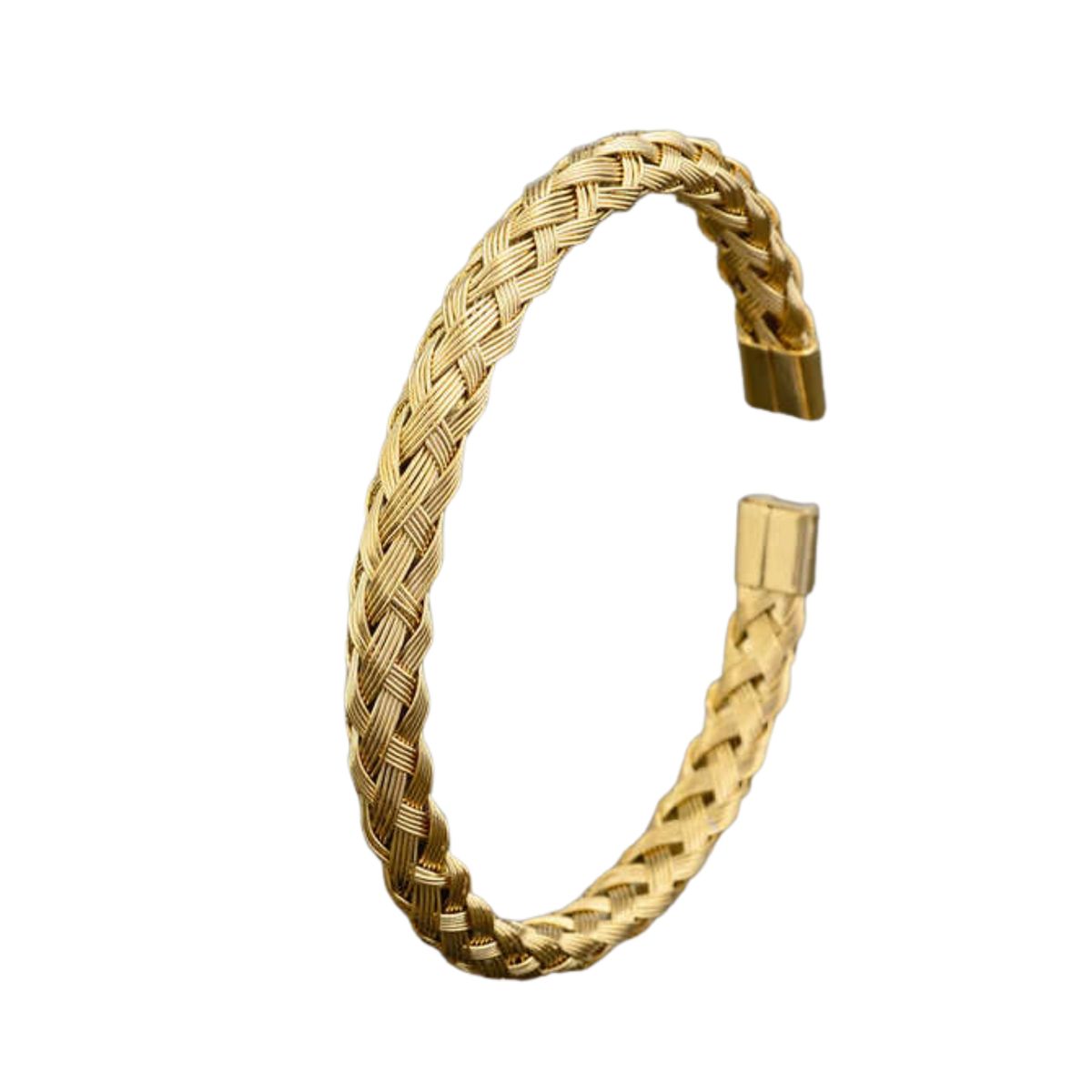 CLOCK - BRAZALETE TRENZADO CASUAL GOLD  BRA-38