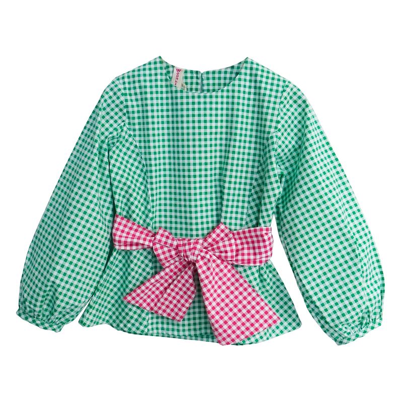 WOONKIE - BLUSA C/R CON CINTURON  ESTAMPADO  MANGA LARGA