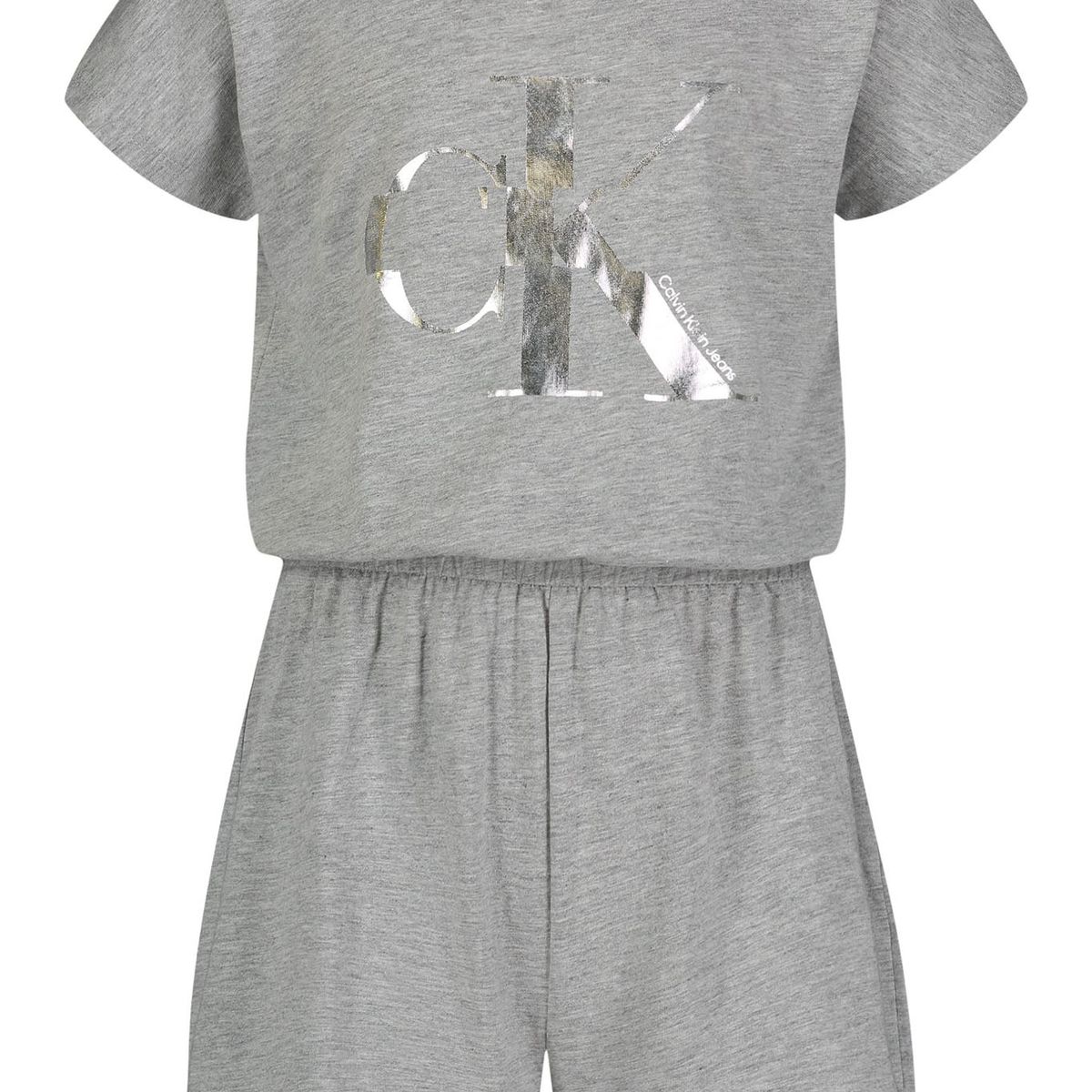 CALVIN KLEIN - Enterizo Con Bermuda Niña Gris Calvin Klein