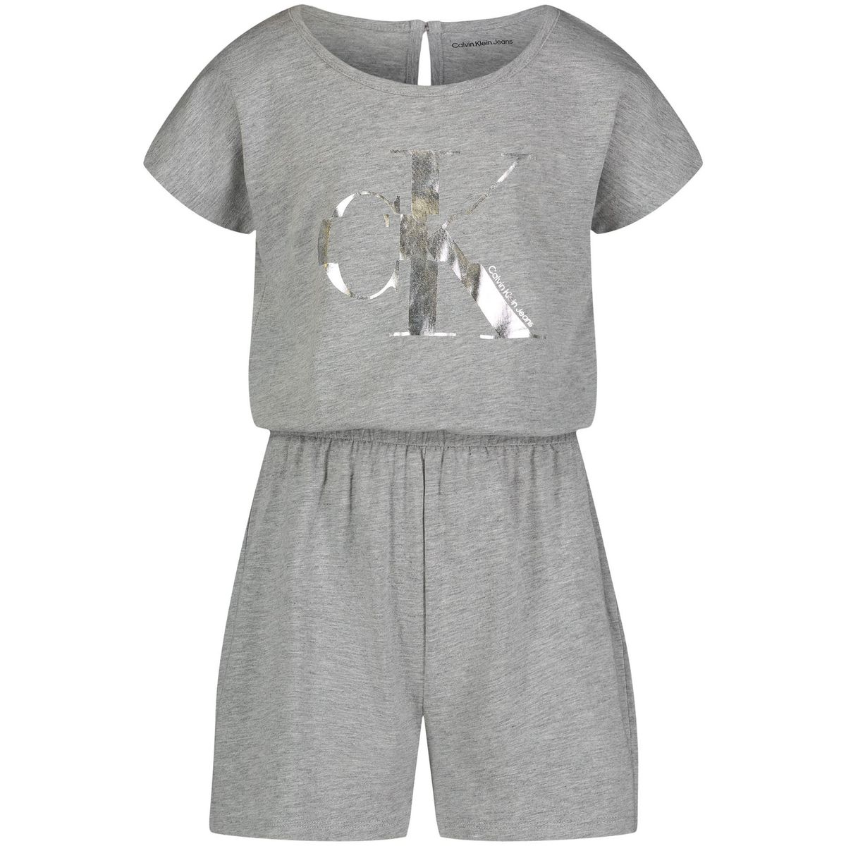 CALVIN KLEIN - Enterizo Con Bermuda Niña Gris Calvin Klein