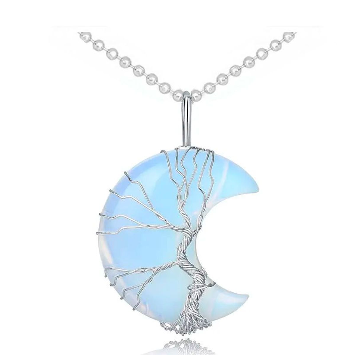 DAYOSHOP - Collar Cuarzo Luna Arbol De La Vida + Estuche