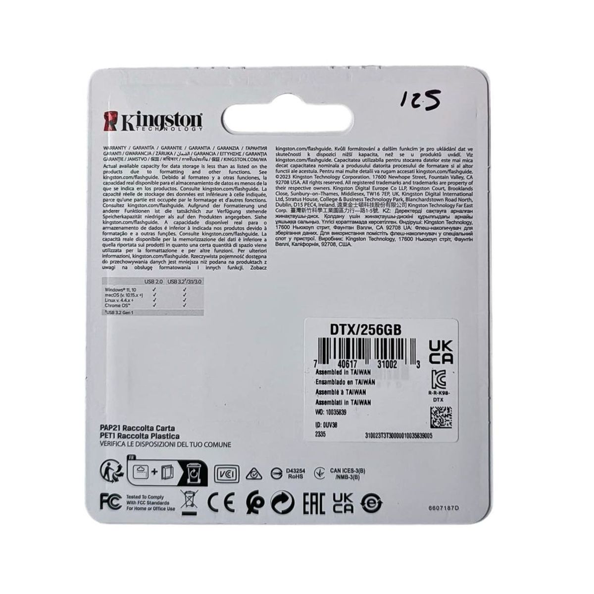 KINGSTON - Memoria Usb Kingston 256gb Usb 3.2 Original