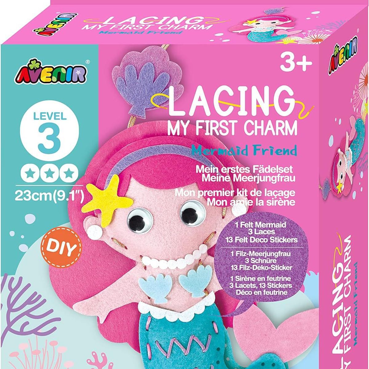 JUGANDO Y EDUCANDO - Juguete Niños Set De Arte Y Diseño Amigos Tejidos Sirena Lv3