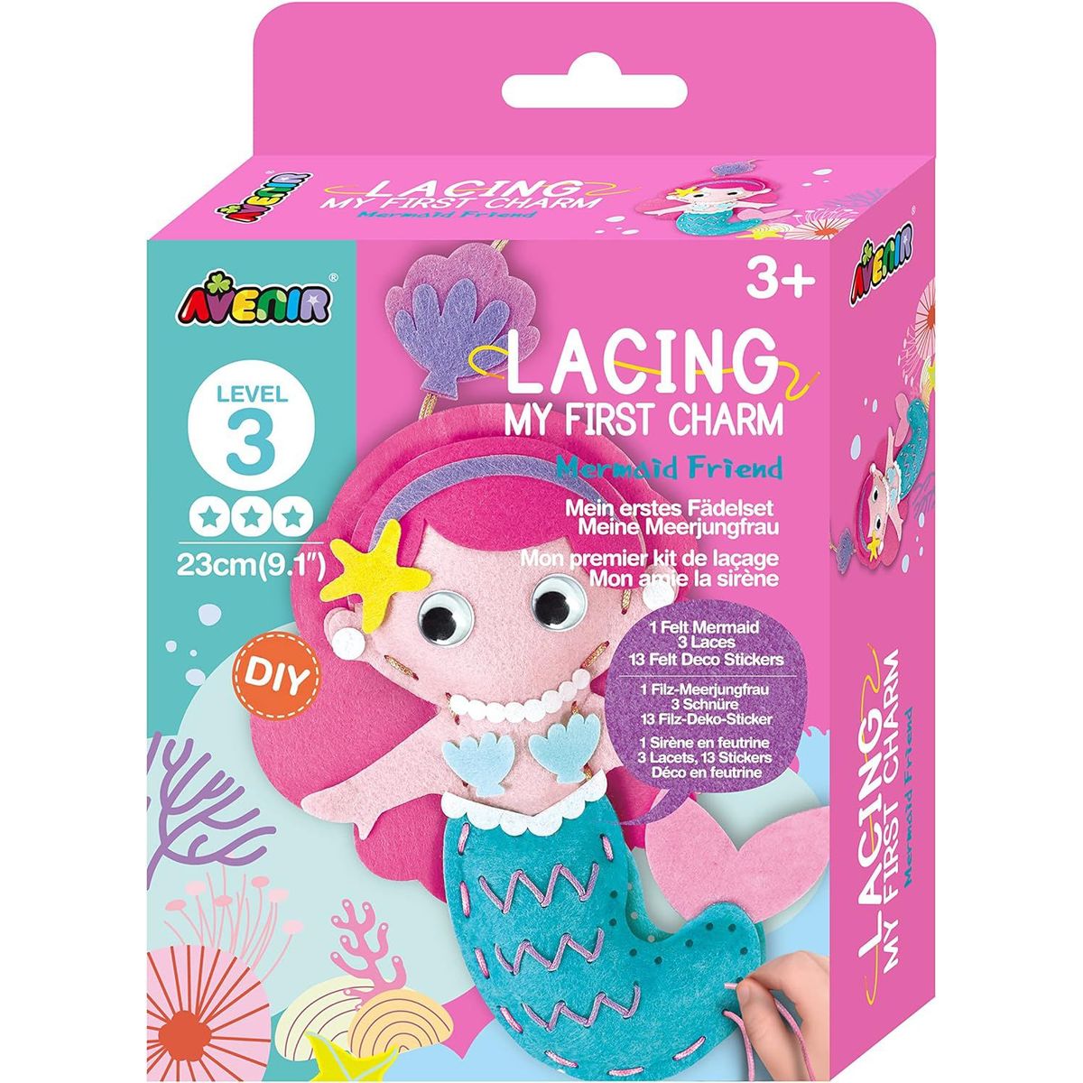 JUGANDO Y EDUCANDO - Juguete Niños Set De Arte Y Diseño Amigos Tejidos Sirena Lv3