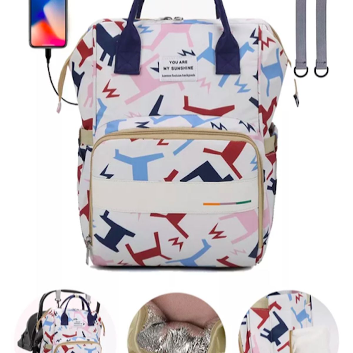 GENERICO - Pañalera Morral De Lujo Con Diseños Estampados Y Usb Animal