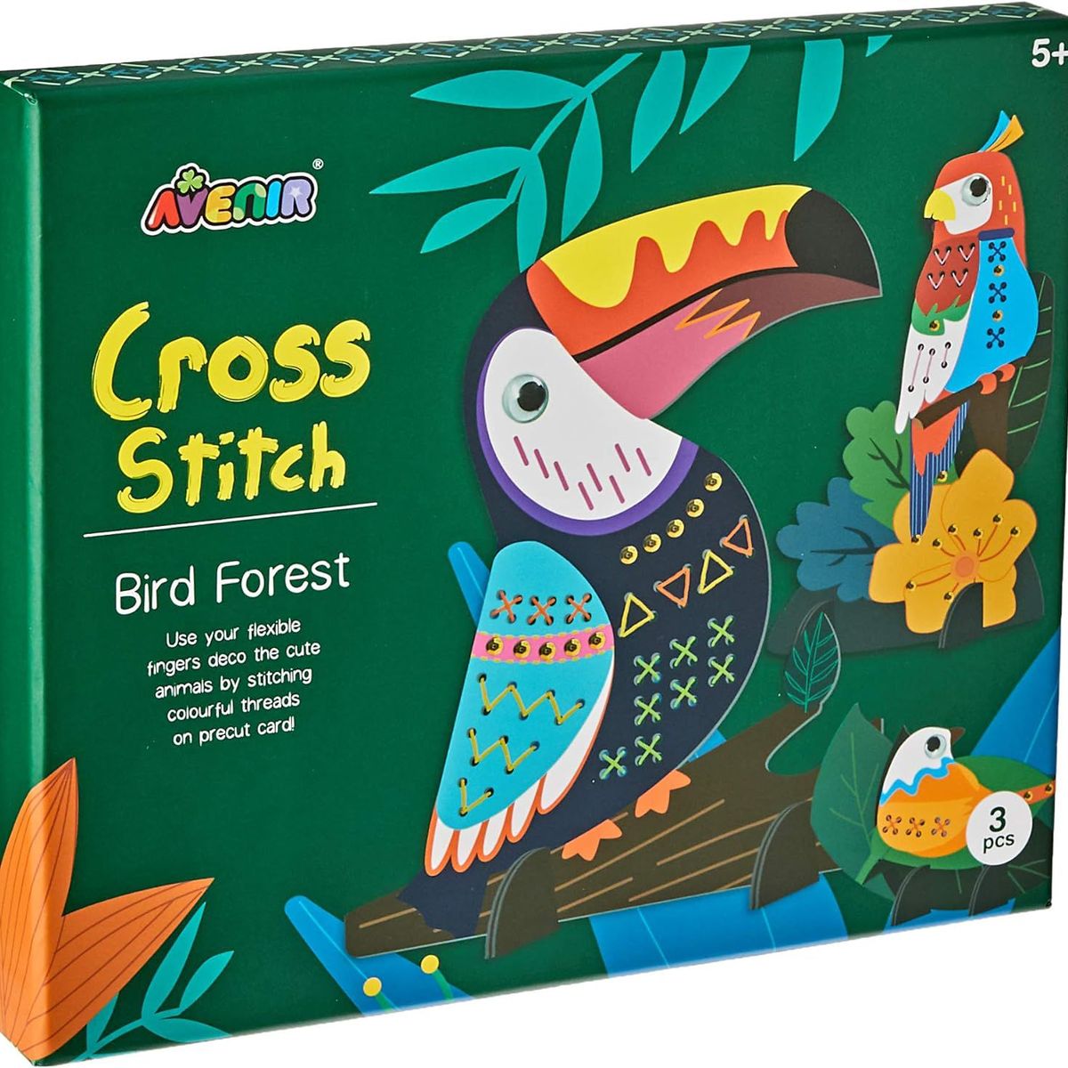 JUGANDO Y EDUCANDO - Juego Niños Arte Manualidades Punto De Cruz Tejido Aves Niña