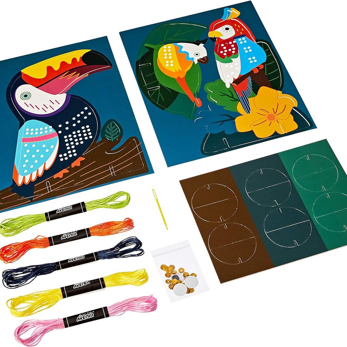 JUGANDO Y EDUCANDO - Juego Niños Arte Manualidades Punto De Cruz Tejido Aves Niña