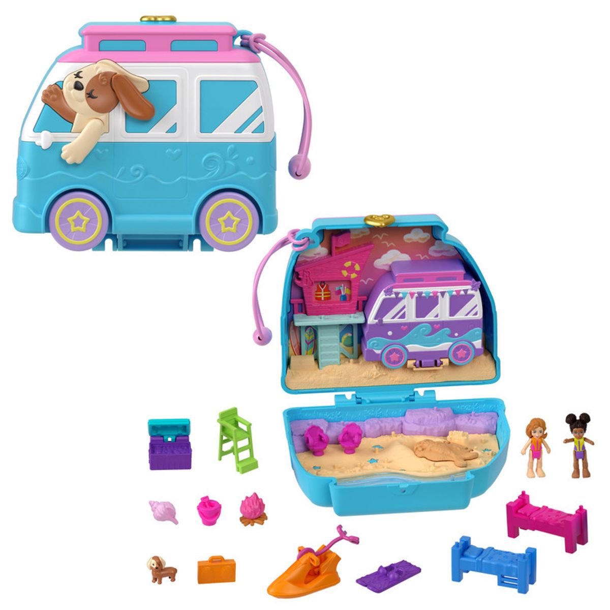 POLLY POCKET - Muñeca Polly Pocket Estuche De Perrito Playero