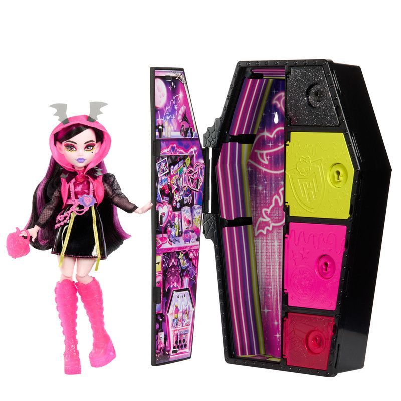MONSTER HIGH - Muñeca Monster High Skulltimates Secrets Sustos Neón Draculaura