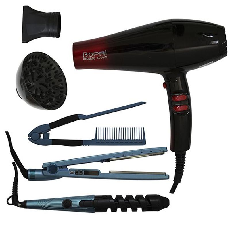 GENERICO - Combo Plancha Digital - Rizador - Secador De Cabello 3000 W