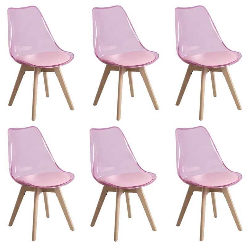 MOBLIHOUSE - Set X6 Sillas Moblihouse Eames Transparente, Extra Firme
