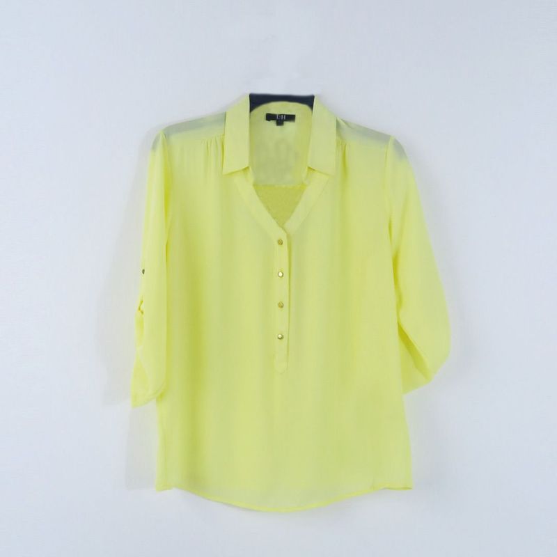 L Y H - Blusa Para Mujer Manga 34 Amarillo Marca L&H