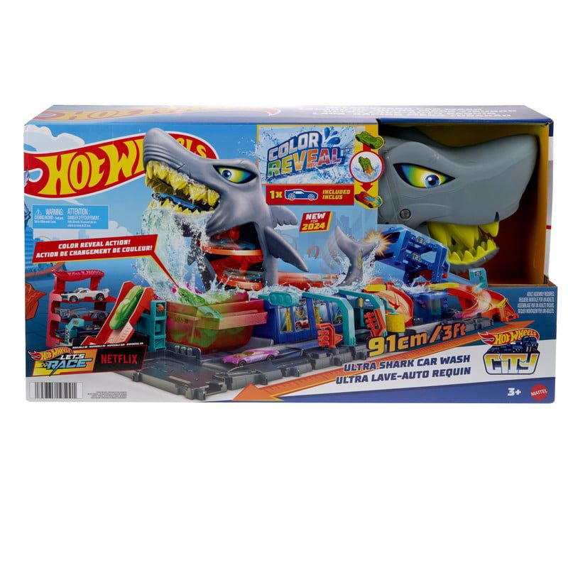 HOT WHEELS - Hot Wheels City Pista Lavado De Autos Mega Tiburón
