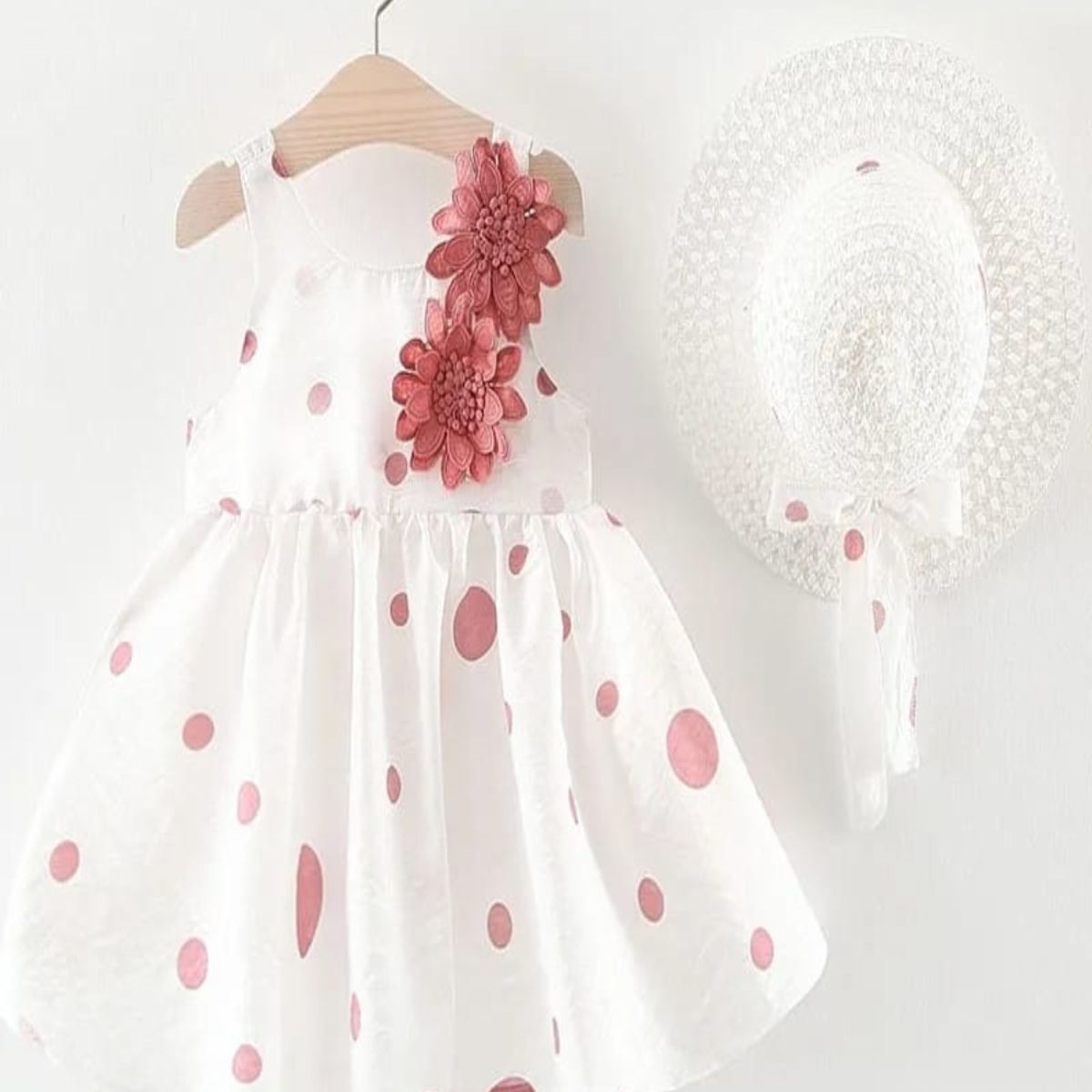 LUSOLSI - Ropa Infantil Femenina  Vestido + Pava Incluidos