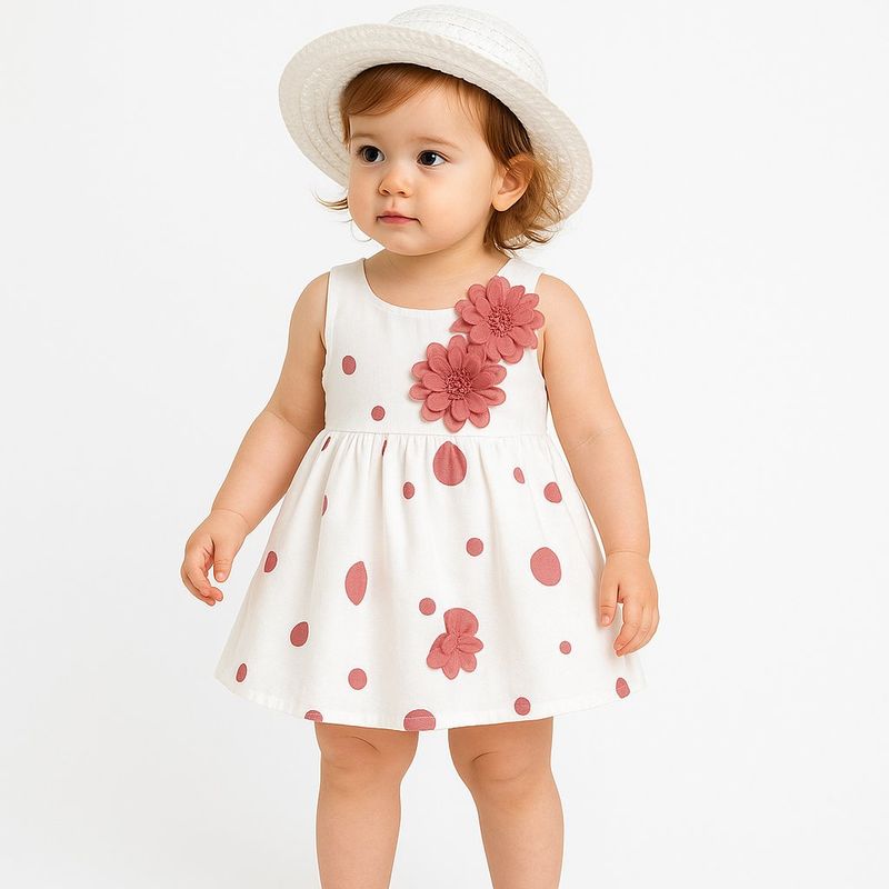 LUSOLSI - Ropa Infantil Femenina  Vestido + Pava Incluidos