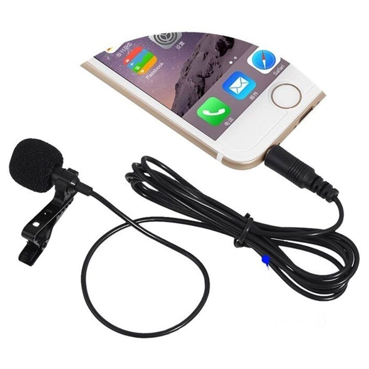 GENERICO - microfono celular de solapa de 10 mts de largo para celulares