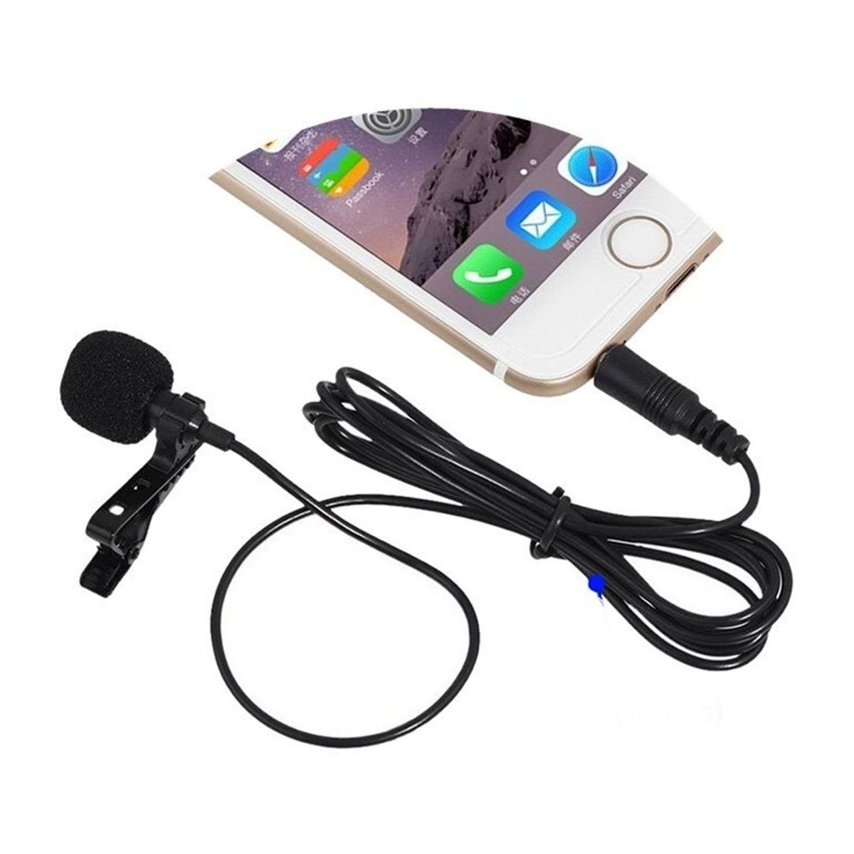 GENERICO - microfono celular de solapa de 10 mts de largo para celulares
