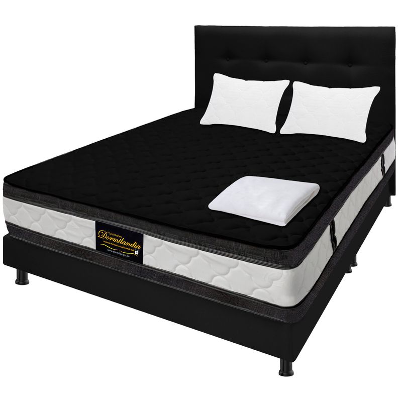 DORMILANDIA - Super Mega Combo Negro Queen Resortado Marshall