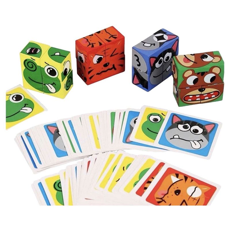 GENERICO - Cubos Didacticos De Emociones Niños Madera Montessori