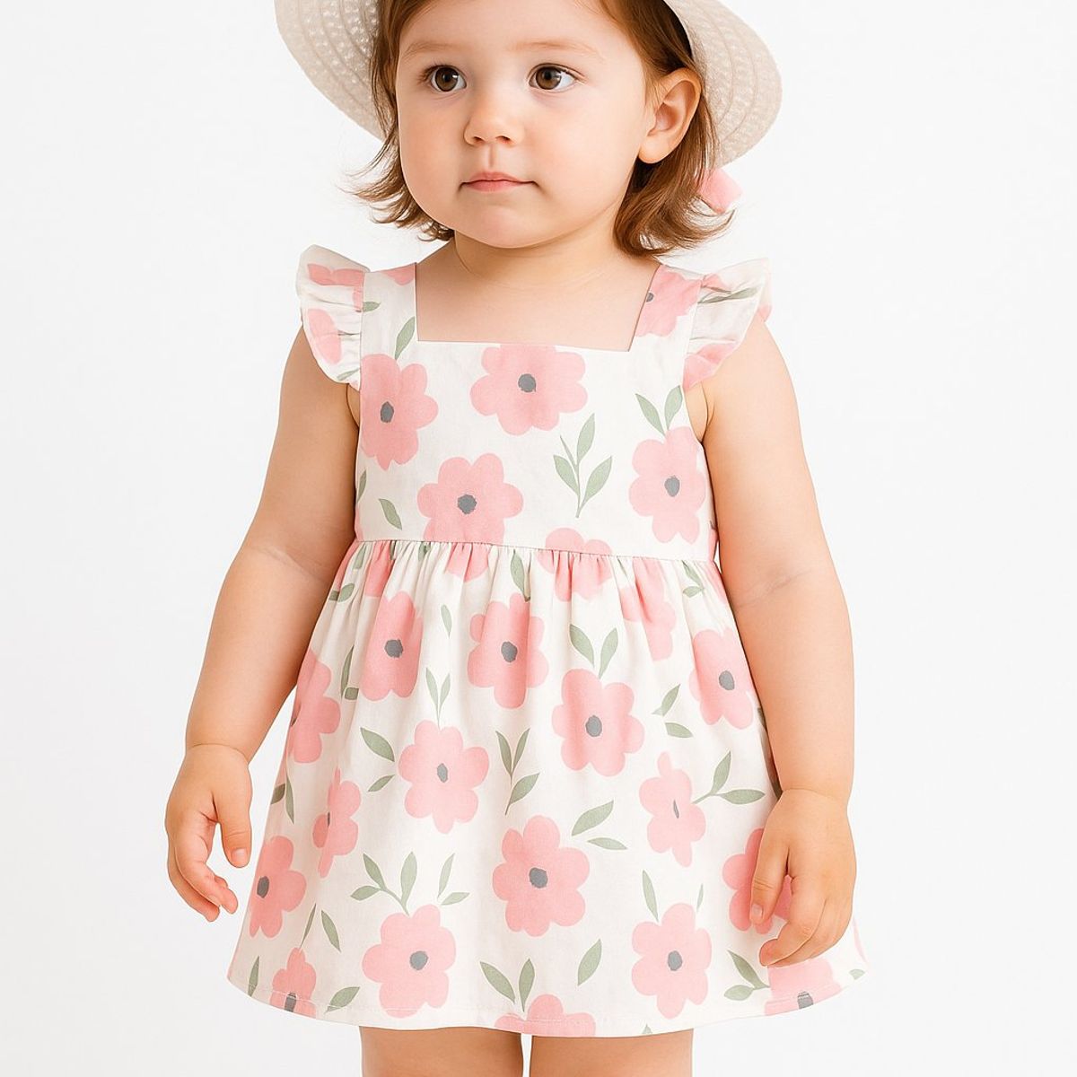LUSOLSI - Vestido Niña Con Gorro sombrero Outfit Completo Infantil