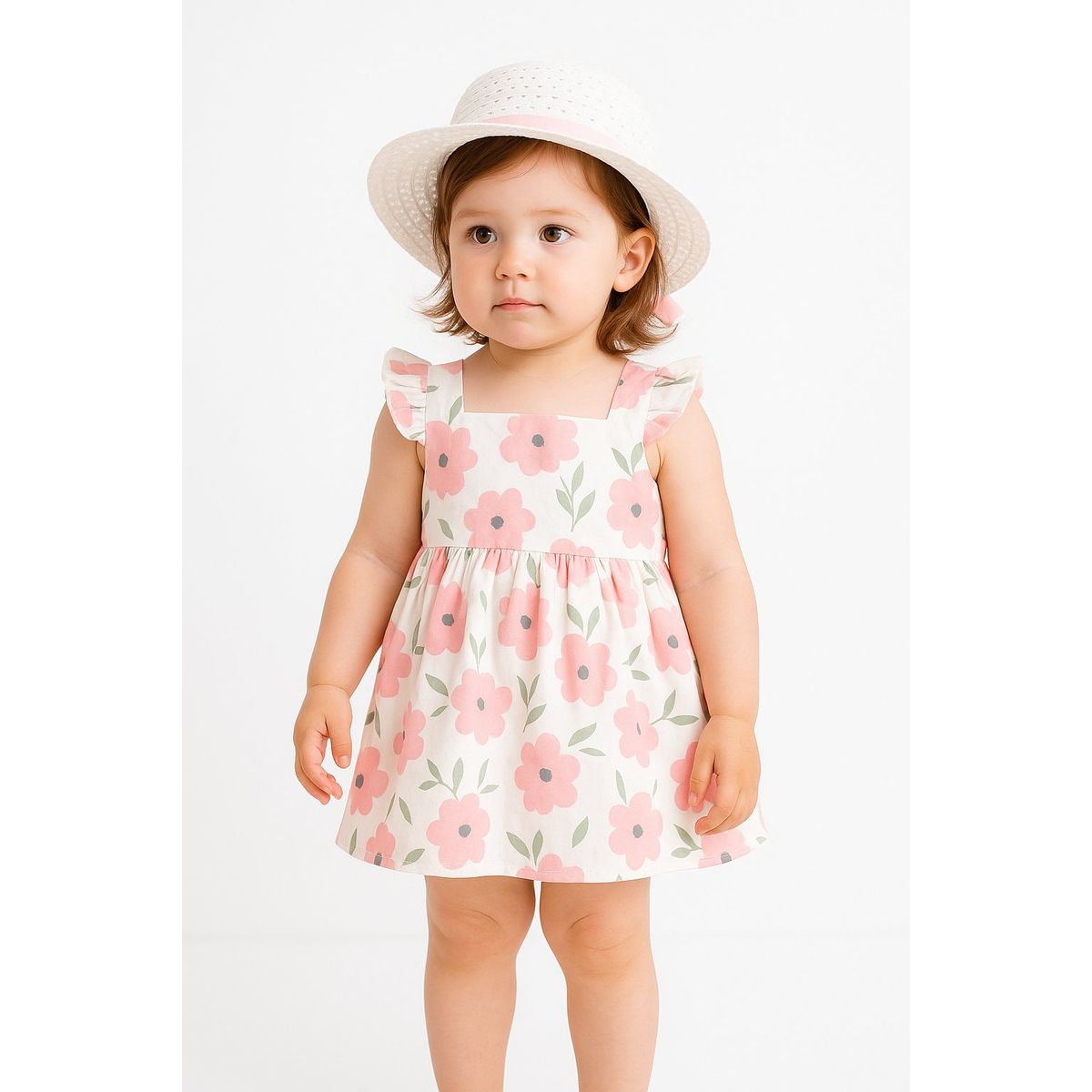 LUSOLSI - Vestido Niña Con Gorro sombrero Outfit Completo Infantil