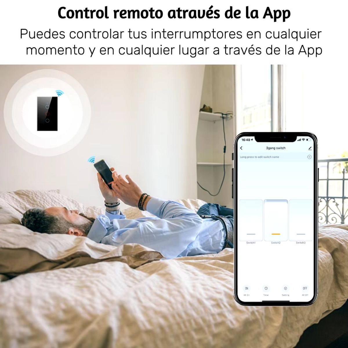 GENERICO - Interruptor Inteligente Doble Alexa Google Home Smart Touch