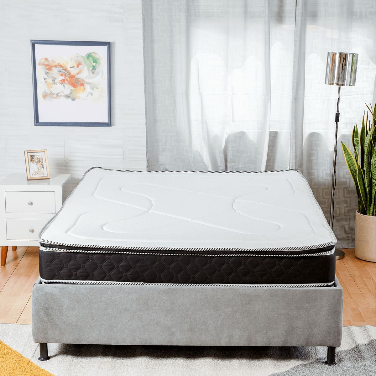 ARMONIA HOME - Base cama Doble Toledo Gris