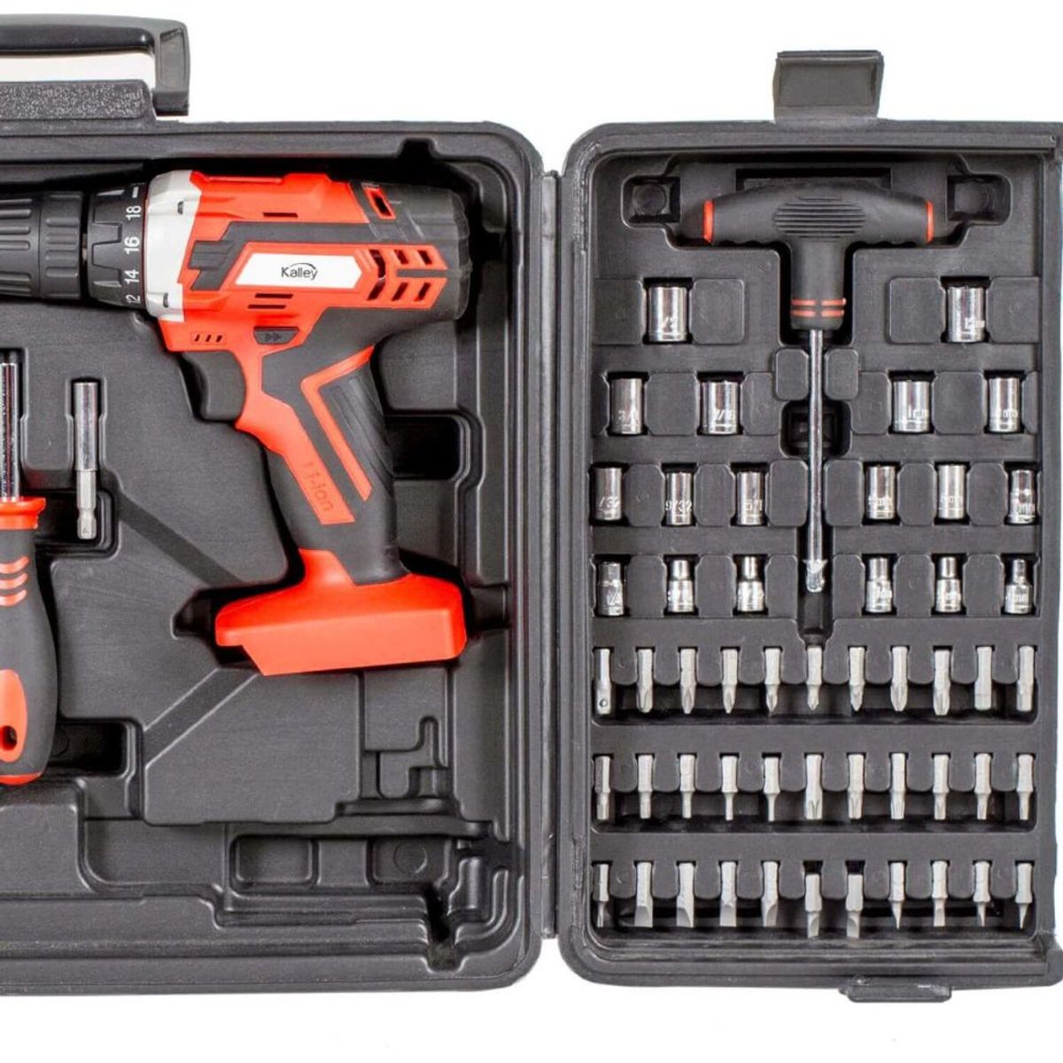 KALLEY - Taladro Inalámbrico KALLEY 18+ Set de Herramientas
