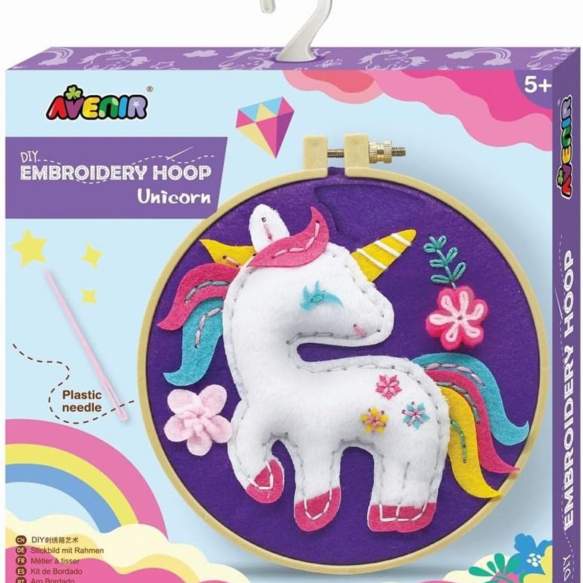 JUGANDO Y EDUCANDO - Juguete Niñas Set De Arte Y Diseño Bordado Unicornio Tejidos