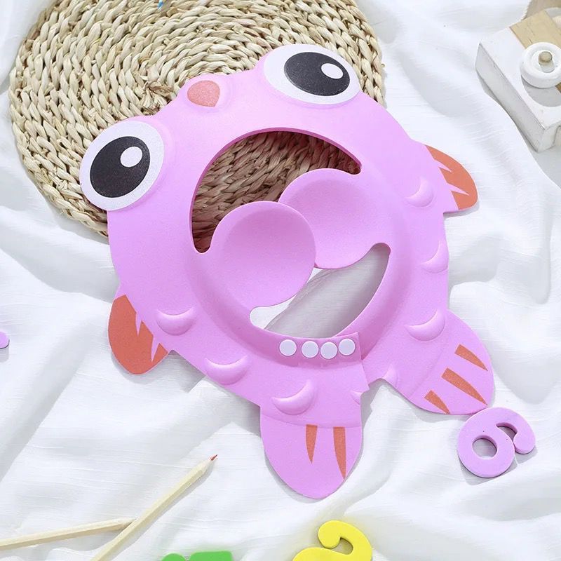 GENERICO - Gorro Visera De Ducha Rosado Baño Bebé Niño Protege Ojos