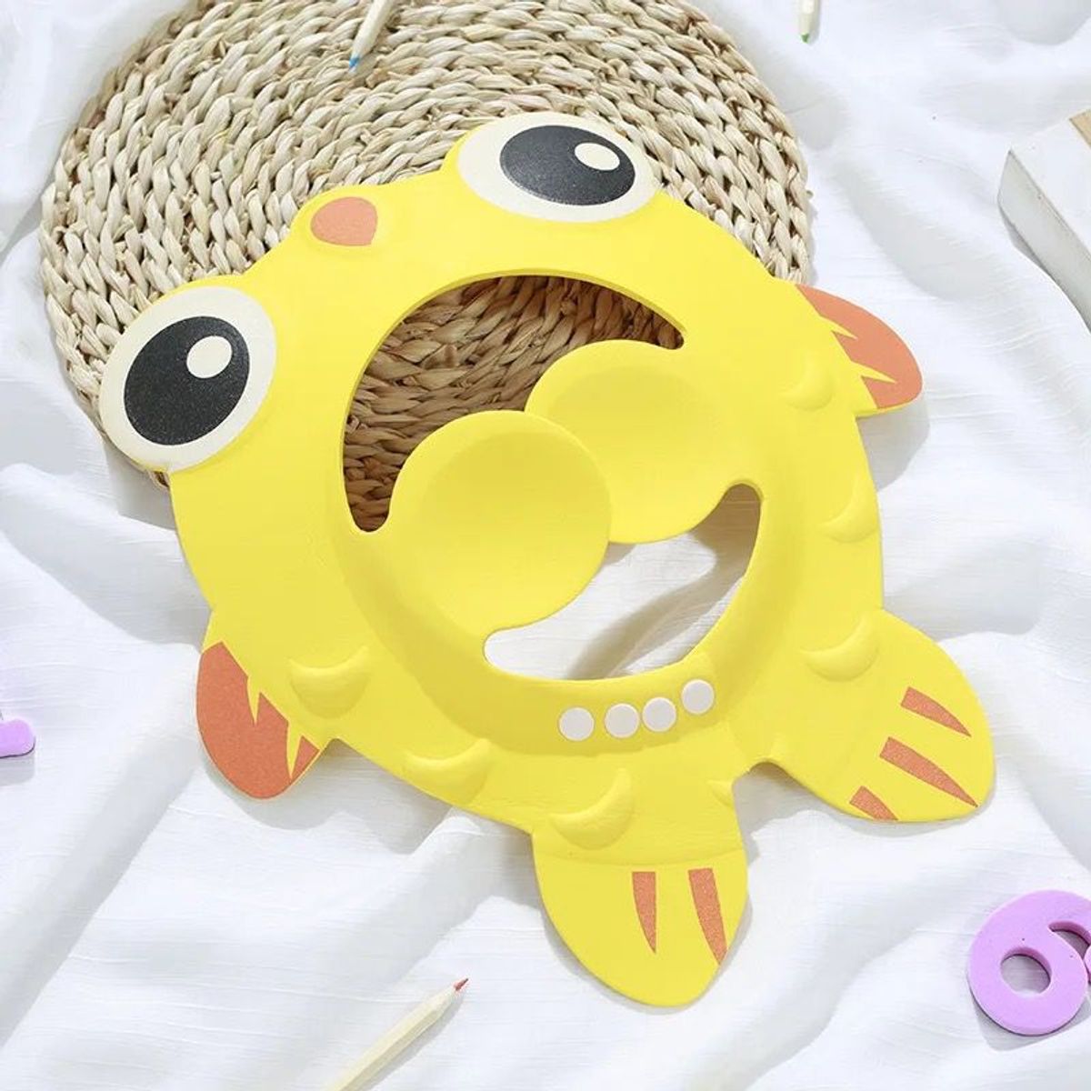 GENERICO - Gorro Visera De Ducha Amarillo Baño Bebé Niño Protege Ojos