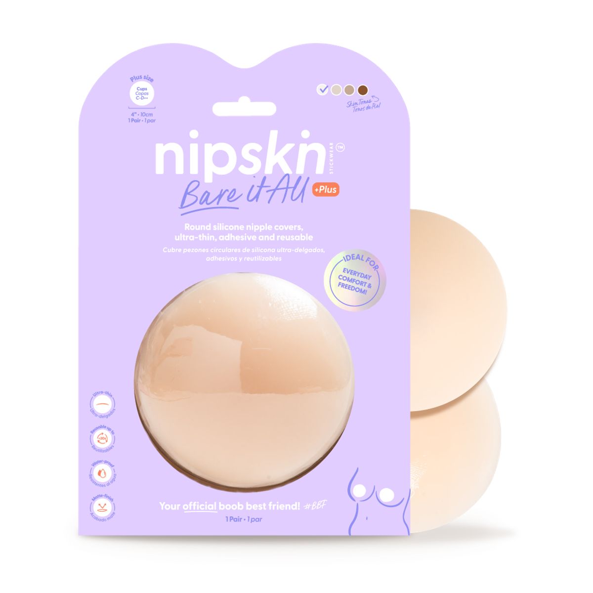 NIPSKIN - Cubre Pezón  Adhesivos Reutilizables Ultradelgados