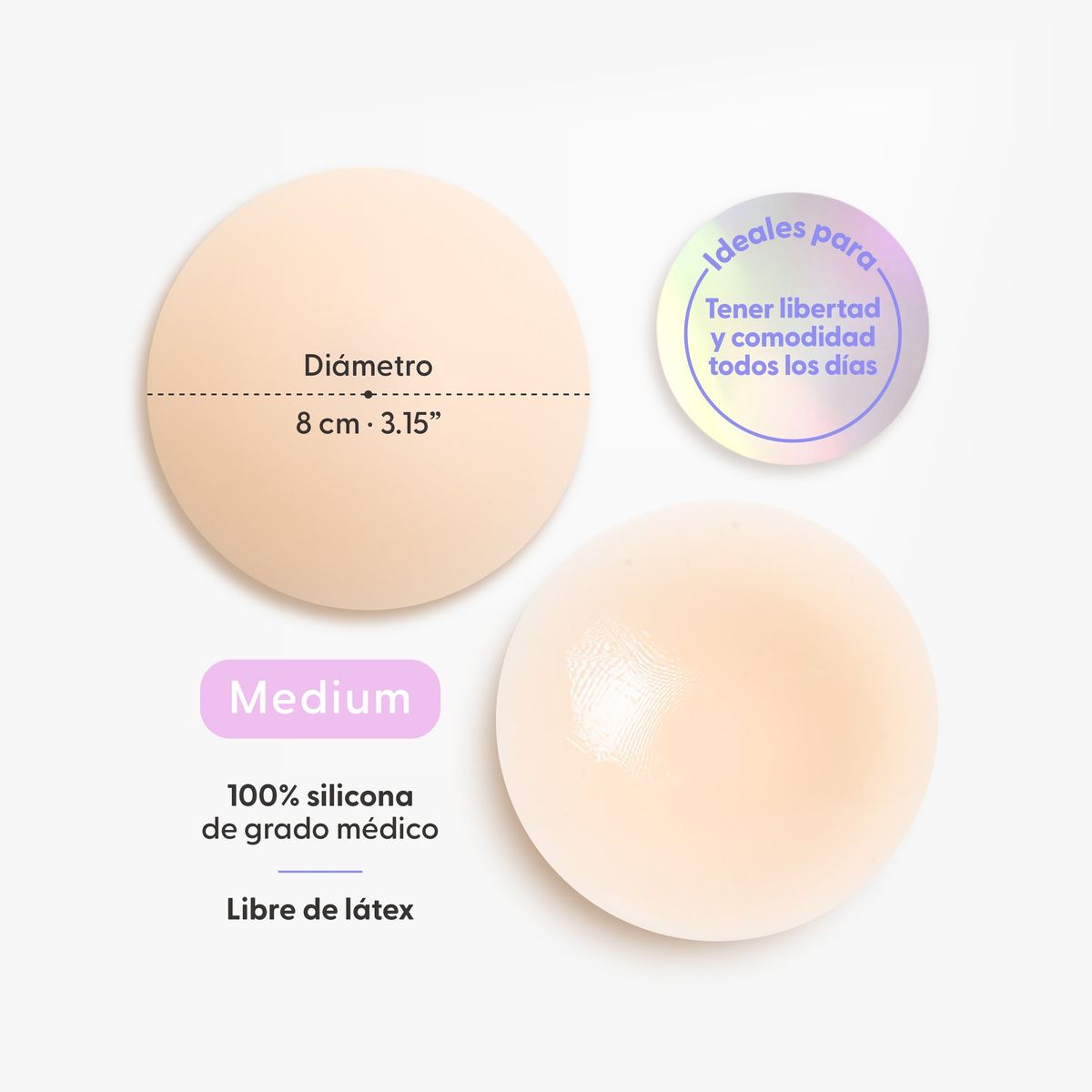 NIPSKIN - Cubre Pezones Adhesivos Reutilizables Nipskin® - Talla M
