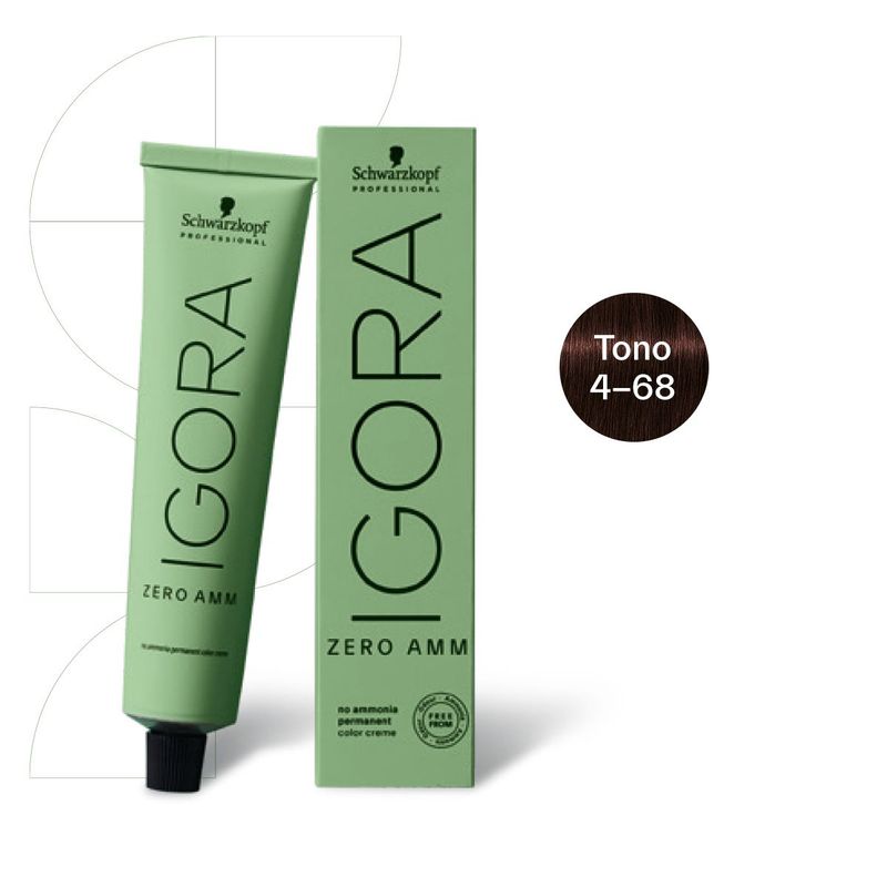 SCHWARZKOPF - Tinte Igora Zero AMM Schwarzkopf 4-68 Castaño Medio Marrón Rojo