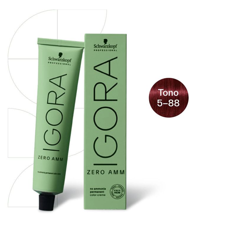 SCHWARZKOPF - Tinte Igora Zero AMM Schwarzkopf 5-88 Castaño Claro Rojo Intenso