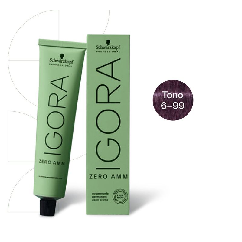 SCHWARZKOPF - Tinte Igora Zero AMM Schwarzkopf 6-99 Rubio Oscuro Violeta Intenso