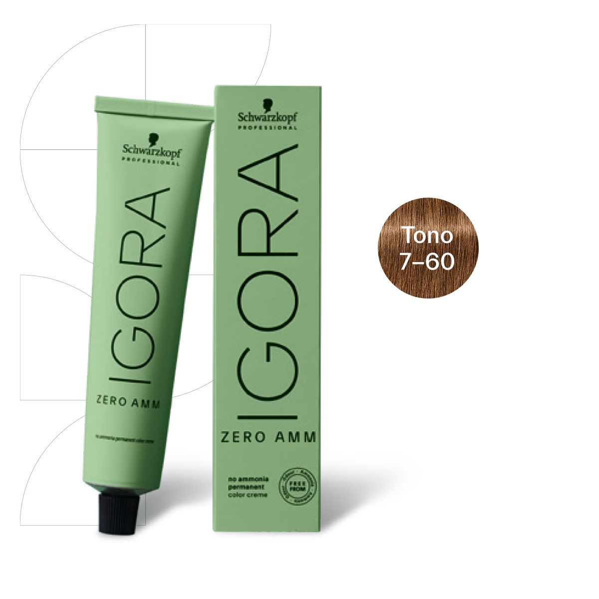 SCHWARZKOPF - Tinte Igora Zero AMM Schwarzkopf 7-60 Rubio Medio Marrón Natural
