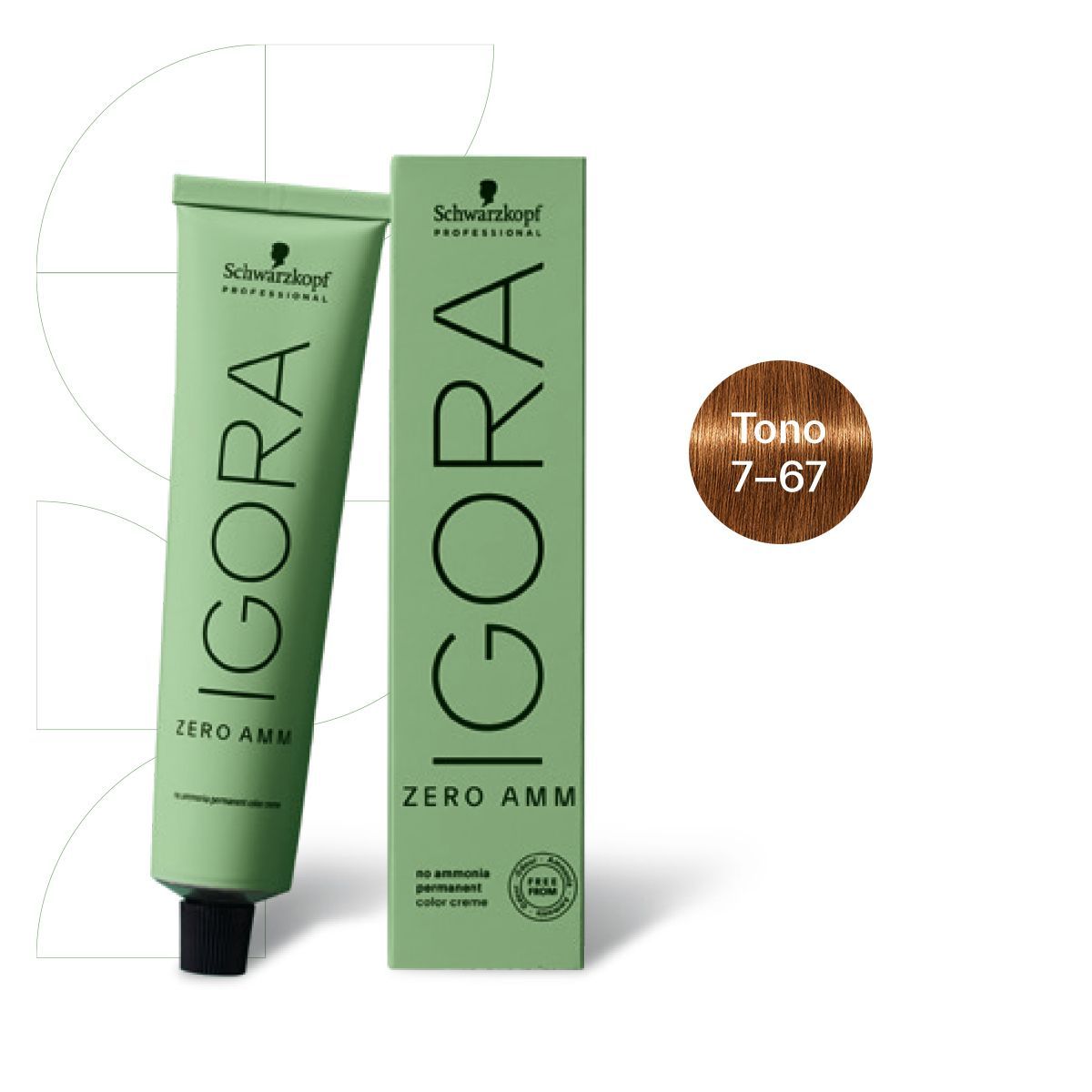 SCHWARZKOPF - Tinte Igora Zero AMM Schwarzkopf 7-67 Rubio Medio Marrón Cobrizo