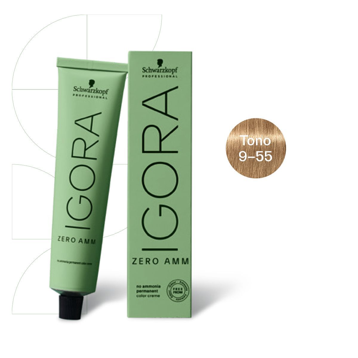 SCHWARZKOPF - Tinte Igora Zero AMM Schwarzkopf 9-55 Rubio Muy Claro Dorado Intenso
